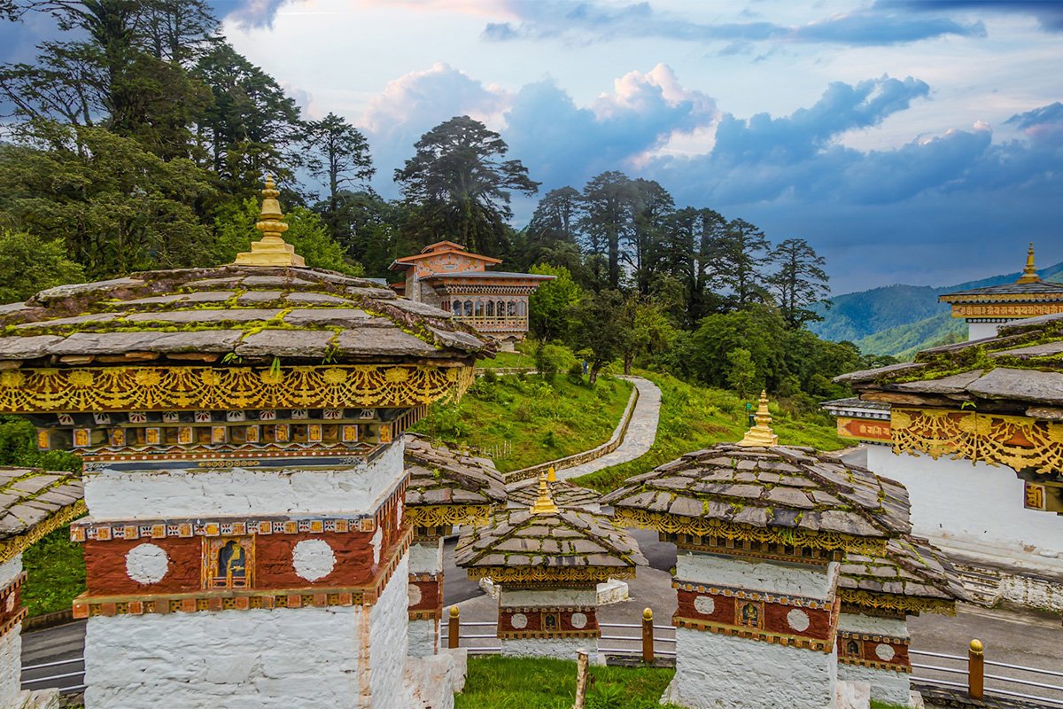 Dochula Pass with the 108 chortens